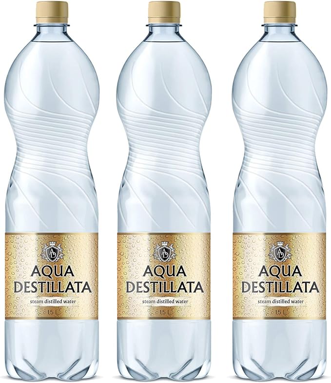 Acqua distillata 4,5 l (3 bottiglie x 1,5 l) 100 pura acqua distillata a vapore di grado medico Acqua distillata 4,5 l (3 bottiglie x 1,5 l) 100 pura acqua distillata a vapore di grado medico