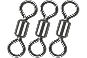 Rolling Barrel Swivels Fishing Swivel Barrel Rolling Stainless Steel Black Nickel Fishing Hook Line Connector Fishing Tackle 