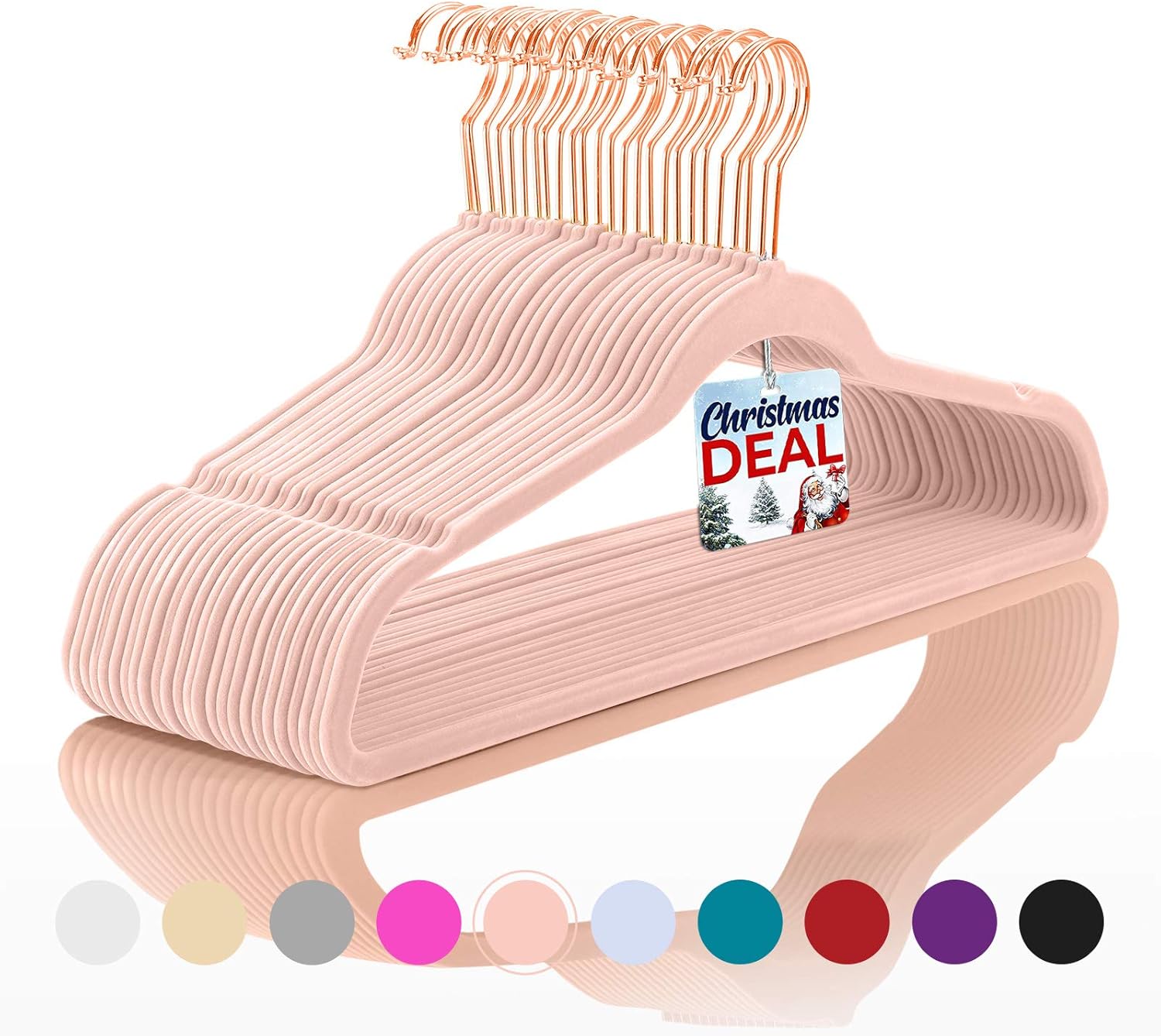 Amazon Com Premium Velvet Hangers Pack Of 50 Heavyduty Non Slip Velvet Suit Hangers Blush Pink Copper Rose Gold Hooks Space Saving Clothes Hangers Home Kitchen