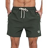 APTRO Mens Swim Trunks 5 inch Board Shorts Quick Dry Bathing Suits with Mesh Lining Beach Swim Shorts with Zipper Pockets