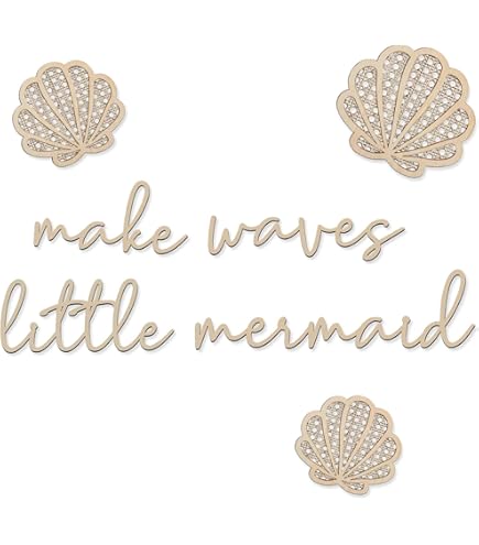 Mermaid Wall Art Set Of 3 | Purple Aqua Pink Wooden Framed Decor For Girls Room, Nursery, Bathroom 10 thumbnail image