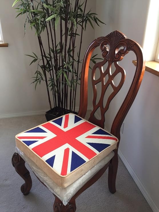 Large Size Faux Linen Dining Chair Cushion Pads 18x18 in