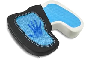 CAR-GRAND Macaron Gel Car Seat Cushions Gel & Memory Foam Coccyx Cushion for Tailbone Pain,Great Fit for Office, Vehicles,Home,Car Use,Office Chair and Car Seat Cushion (Blue)