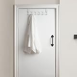 WEBI Over The Door Hook 6 Hooks White Door Hanger No Drilling view 4