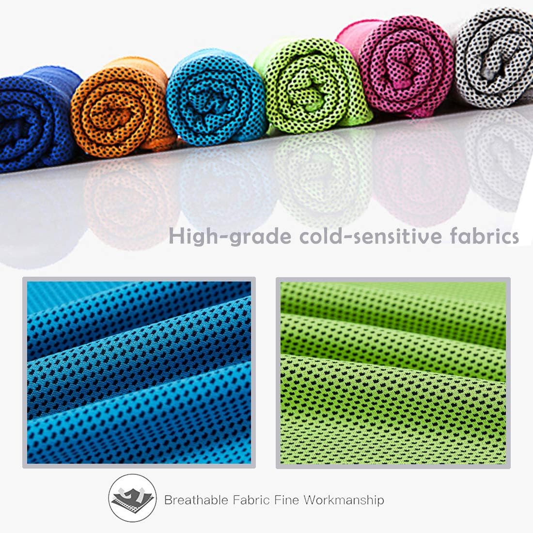 U-pick 2pack Cooling Towel for Sports,Workout,Fitness,Gym,Yoga,Pilates,Travel,Camping & More,Chilly Towel for Instant Cooling Relief 100% Microfiber and Soft Breathable 40x12: Home & Kitchen