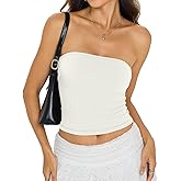 Eachyes Womens Tube Tops Strapless Crop Tops Basic Sleeveless Backless Bandeau Going Out Summer Outfits 2026