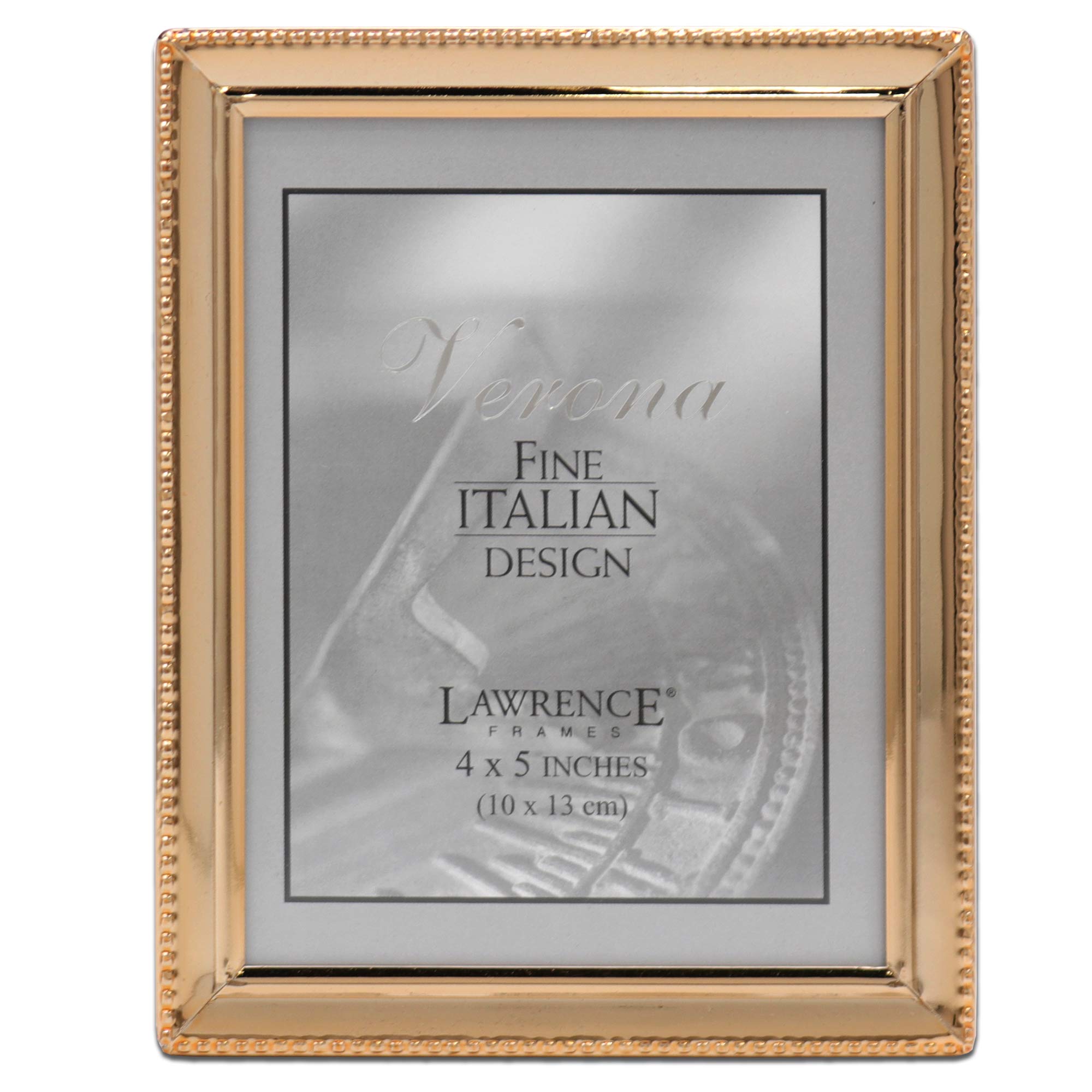 Lawrence Frames Picture Frame, Metal, Gold, 4x5