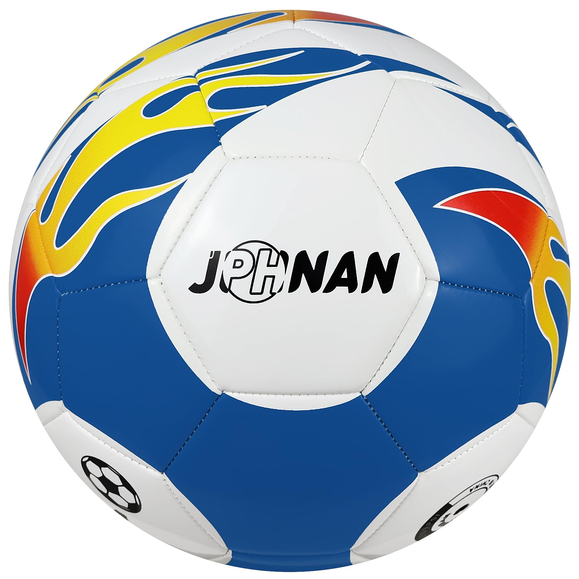 Photo 1 of ***SIMULAR TO PHOTO***JPHNAN Low Bounce Futsal Ball Size 4 - Durable Indoor Soccer Ball with Thick TPU Cover & Reinforced Stitching for Training, Competitions | White/Blue Design for Youth & Adults