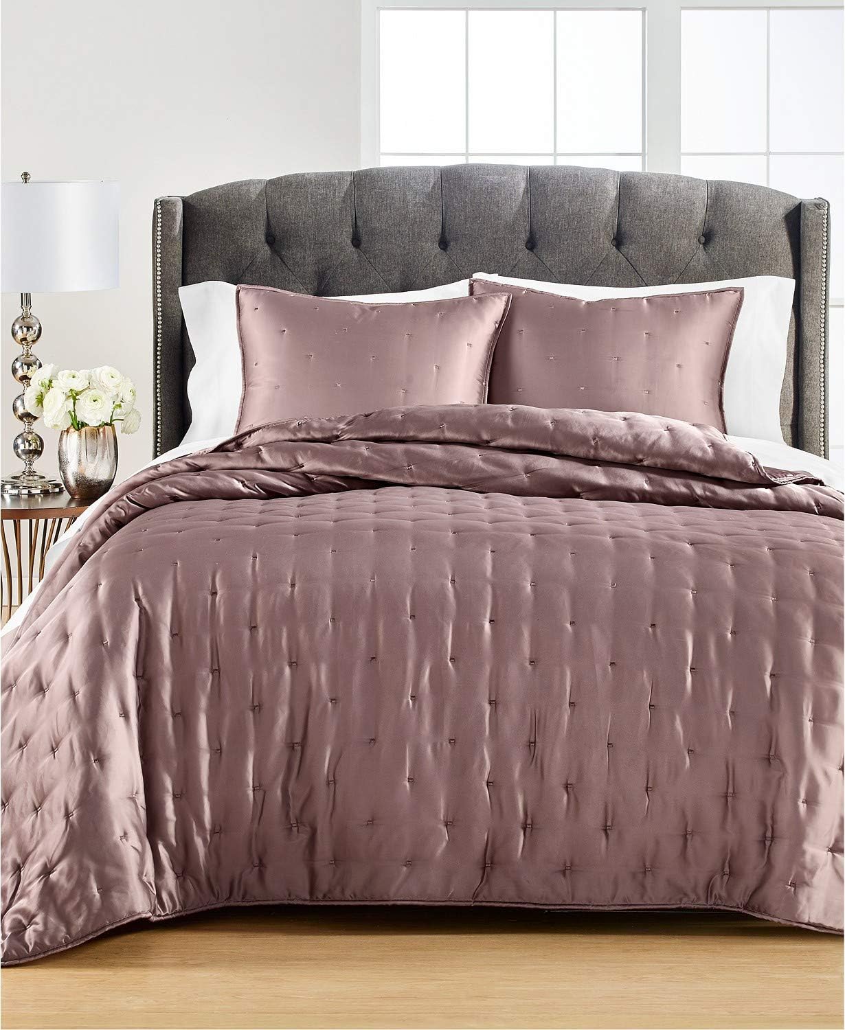 replacement martha stewart outdoor furniture on Quilts Martha Stewart Collection Tufted Silky Satin Full Queen Quilt Mauve Home Kitchen