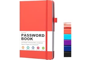 LORTARL Password Book with Alphabetical Tabs - Internet Address & Password Keeper Logbook, Hardcover Password Notebook for Password Organization
