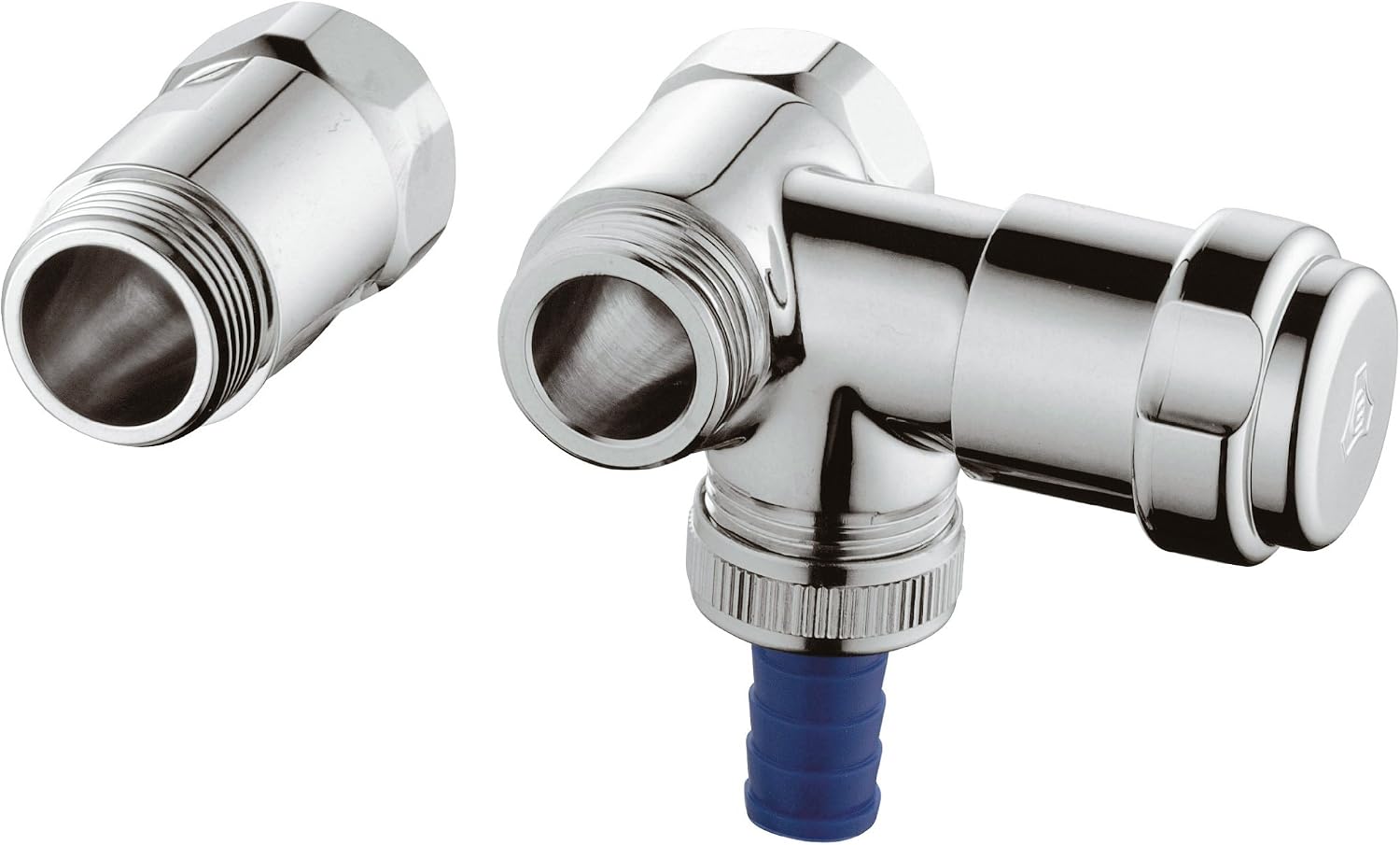 Grohe 41043000 WAS Valve Fitting 1/2-Inch DN 20 with Connector on Right Chrome-Plated