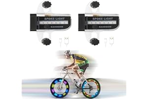 BOBILIFE Rechargeable Bike Wheel Spoke Lights Built-in Motion Sensor - Waterproof Led Bicycle Wheel Spoke Lights, 30 Patterns Night Riding Decoration and Safety for Kids and Adults Bicycles, 2 Pack