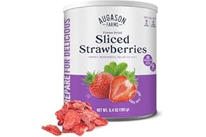 Augason Farms Freeze Dried Sliced Strawberries Can - Gluten Free Snack for Baking, Smoothies, and Emergency Storage - Healthy Individual Fruit Snacks – 6.5 Ounces (18 Servings)
