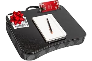 LapGear Designer Lap Desk with Phone Holder and Device Ledge - Gray Argyle - Fits up to 15.6 Inch Laptops - Style No. 45438