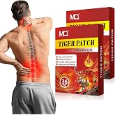 MQ Tiger Patches, 36Pcs Chinese Herbal Heating Patches Maximum Strength for Back, Knee &amp; Shoulder, Large Ultra Strength Heat Plaster, 24H Soothing Warmth for Neck, Joints &amp; Muscles