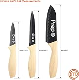MasterChef 3 Piece Knife Set Chef Paring Utility Wood Look Handles view 7