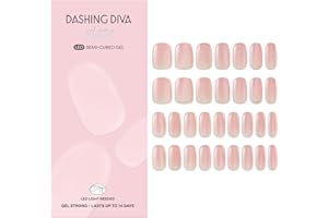 Dashing Diva Glaze Effects Nail Strip Set - Ballerina Blush - Long Lasting, Chip Resistant, Semi-Cured Gel Nail Strips - 4-Piece Manicure Set with 32 Strips