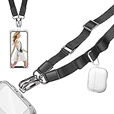 FITENOUGH Phone Lanyard Crossbody Phone Strap - Universal Adjustable Cell Phone Lanyard Neck Strap (Black01)