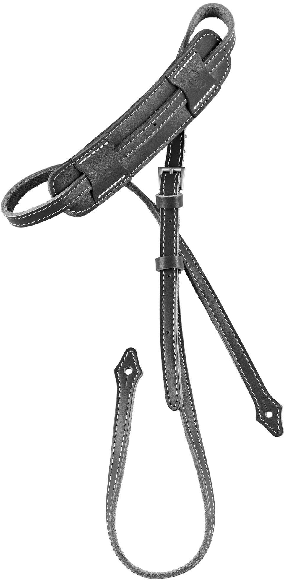 Ortega Guitars Mandolin Strap Adjustable – Padded Shoulderpart – for Mandolins – Genuine Leather, Black (OSMDLX-BK)