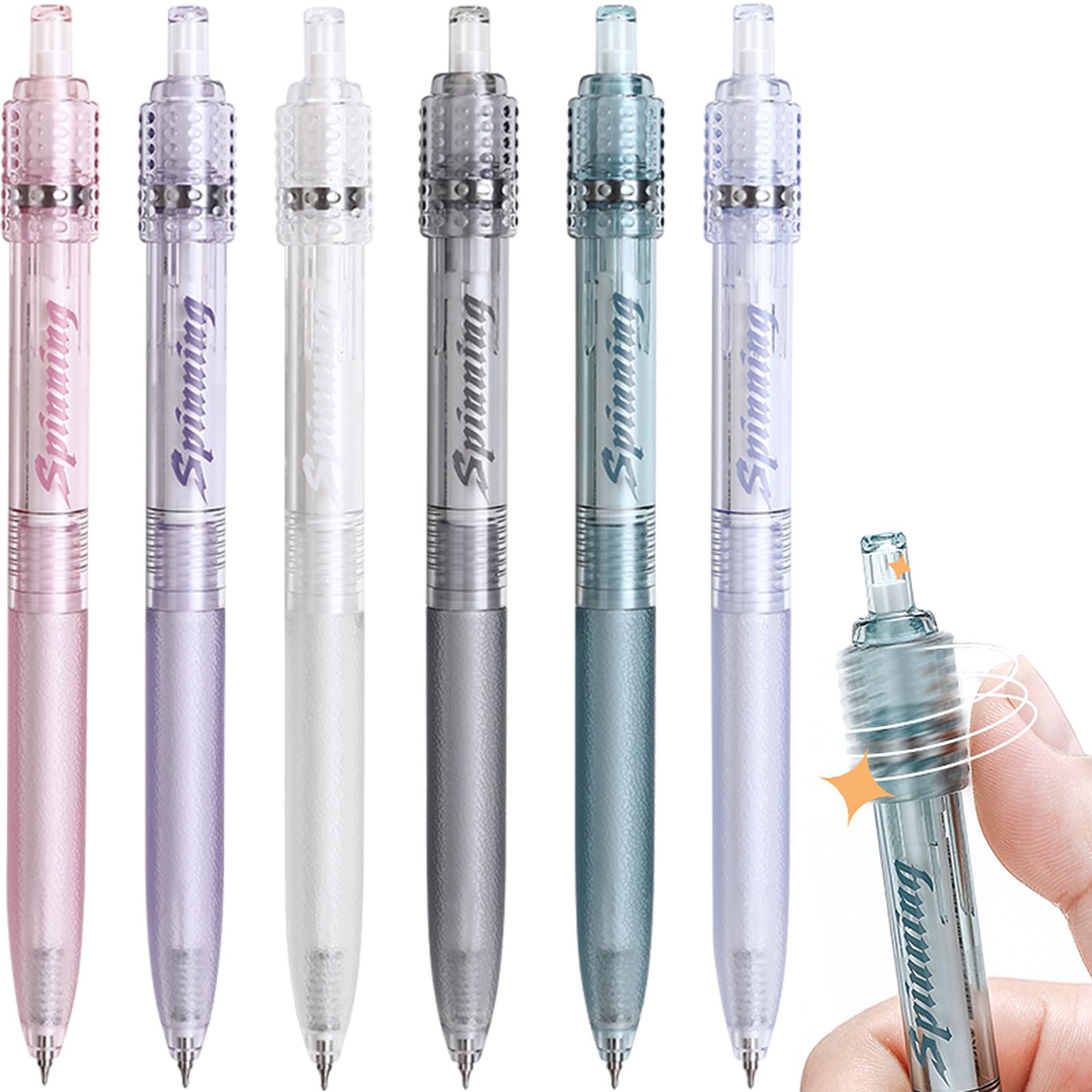 Archic Retractable Black Gel Ink Pen Rotary Ballpoint Pens Fine 0.5mm Pack of 6 Colors — image 1
