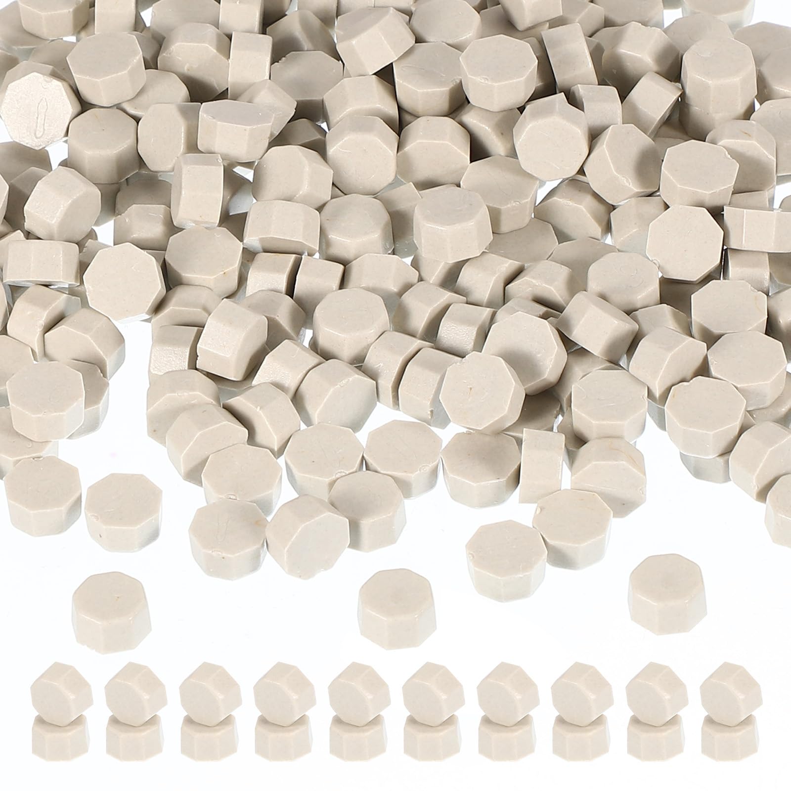 PATIKIL Wax Seal Beads, 360 Pack Sealing Wax Beads Octagon Wax Seal Stamp Beads for Stamp Seals for Letter Wedding Invitation Envelope Craft, Beige