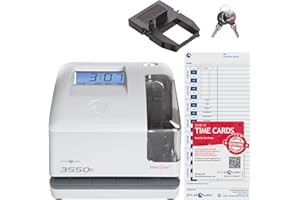 Pyramid Time Systems, Model 3550SS SmartSite Time Clock and Document Stamp, Patented SmartSite LED Linear Light Guide, Includes 25 time Cards, Ribbon, 2 Security Keys and User Guide, Made in USA