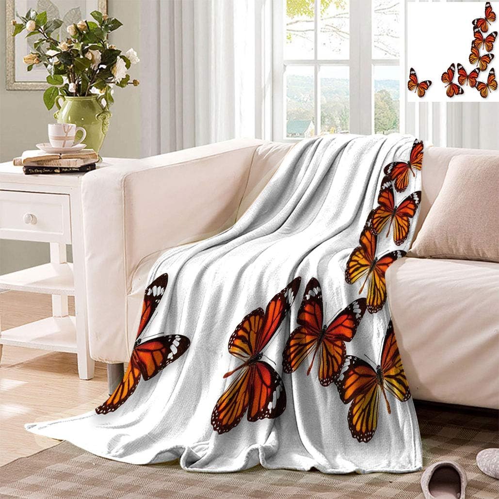 Butterflies Warm Print Blankets, Monarch Butterfly Flying