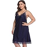 Corset Outlet Womens Plus Size Sexy Lingerie Satin Chemise Spaghetti Straps Nightgown Full Slips V Neck Sleepwear Nightgown