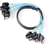 ADCAUDX SATA-III Cable-0.5M, 6Pcs/Set-Bundle-Sata HDD-SSD Data-Cable Thin | Slim, Flexible, Multi, Straight 6Gbps Data with Locking Latch for Server Bitcoin Computer SSD HDD CD DVD, Hard Drive (1.6FT)