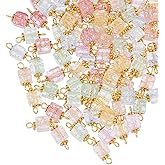 HOBBIESAY Crackle Glass Cube Charms Colorful Mixed Shape Connectors Charms with Loops Links Connectors for DIY Bracelet Earring Necklaces Jewelry Making