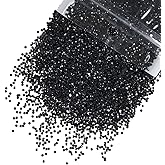 qiipii 10000PCS 2mm Black Resin Rhinestones for Crafting Pure Black Flat Back Jelly Stones Bulk SS6 Non-Hotfix Dark Black Diamonds Gems Charms for Nails Face Eyes Makeup Tumblers Bottles DIY Crafts