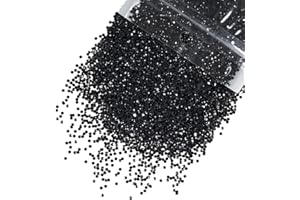 qiipii 10000PCS 2mm Black Resin Rhinestones for Crafting Pure Black Flat Back Jelly Stones Bulk SS6 Non-Hotfix Dark Black Diamonds Gems Charms for Nails Face Eyes Makeup Tumblers Bottles DIY Crafts