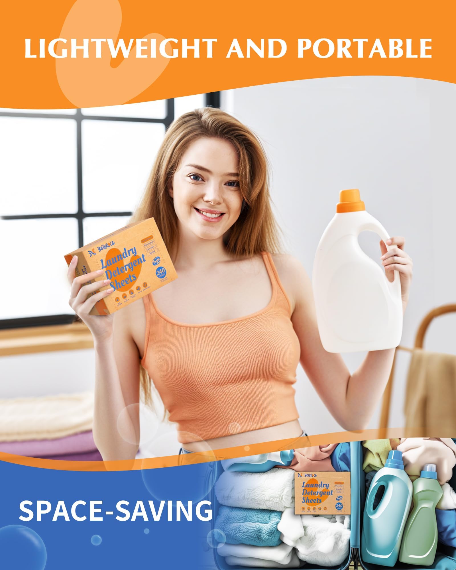 Laundry Detergent Sheets (240 Loads) - Space-Saving, Hypoallergenic,Travel-Friendly,Deep Cleaning, Fresh Linen Scent, Plastic-Free, Eco-Conscious, Paraben-Free, No Mess, Fast Dissolve