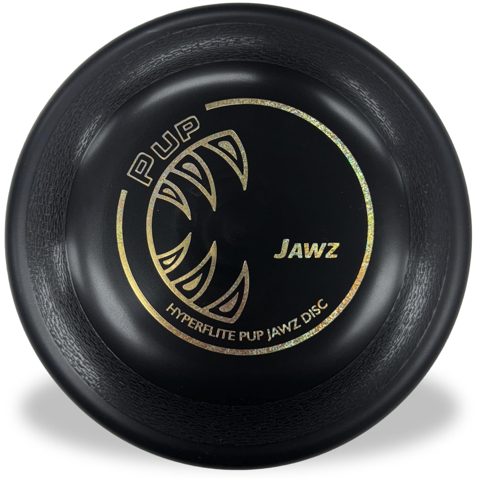 Hyperflite Pup Jawz Dog Flying Disc – for Dogs Under 16” – Toughest Puncture-Resistant Disc – Ultra-Long Flights – World Record Proven – Competition Approved – 7” / 90g – Black