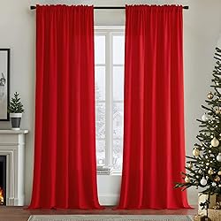 MIULEE Red Privacy Sheer Curtains That Let Light in