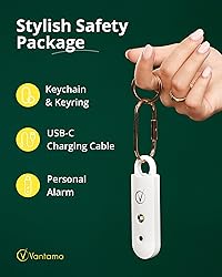 Vantamo Personal Alarm for Self Defense with Low