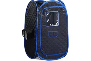 ZONEMEL Portable Steam Sauna Tent, Lightweight Folding Tent, Personal Steam Sauna SPA for Detox Therapy, Steamer NOT Included (Black, L 28.74” x W 28.74” x H 48.8”)