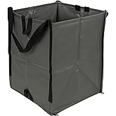 DURASACK Heavy Duty Home and Yard Bags 48-Gallon Reusable Self-Standing Lawn and Leaf Bags Garbage Can with Reinforced Handles, Gray