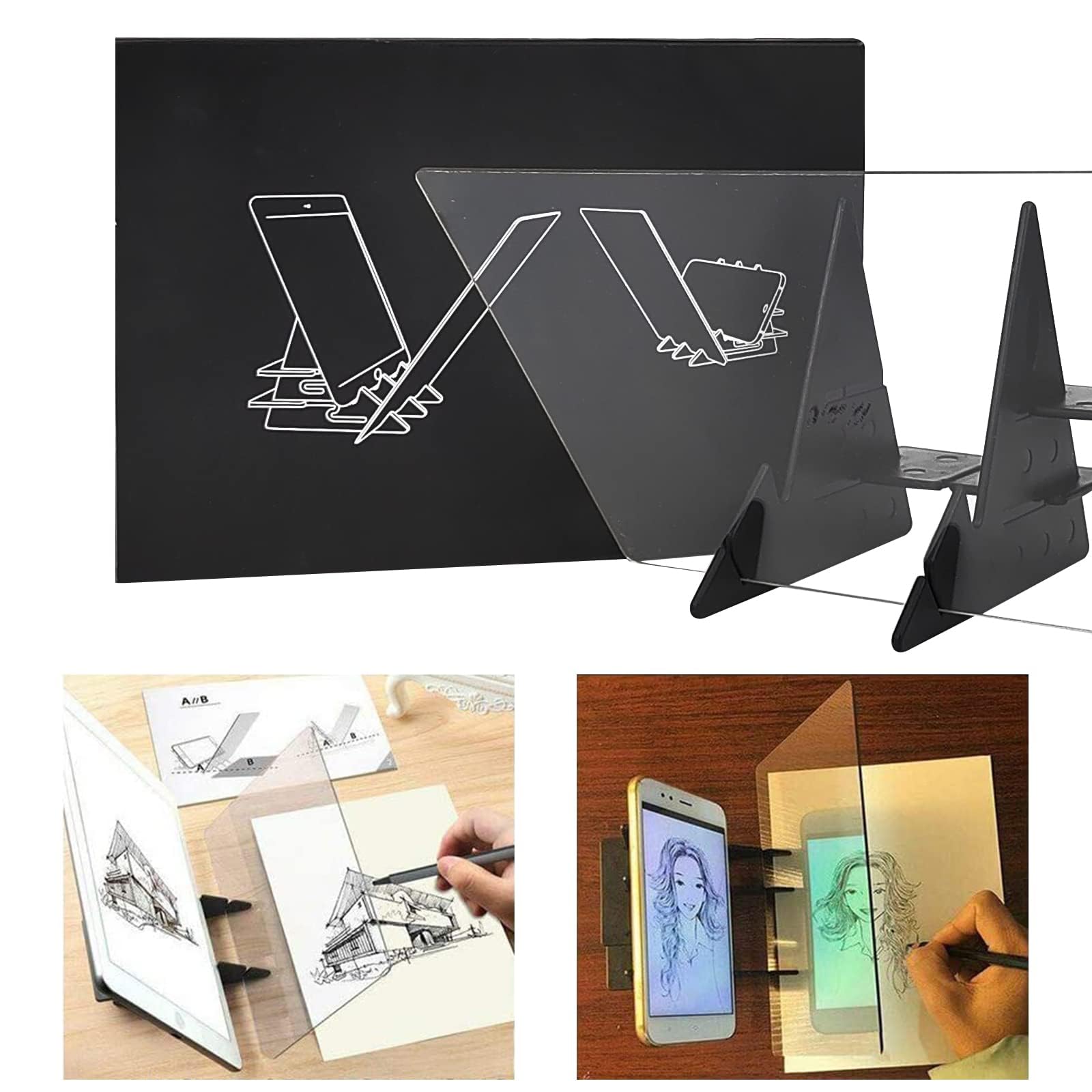 Drawing Projector, Optical Drawing Board, Waterproof Tracing Board Sketching Lens Sketch Wizard Image Reflection Projector Painting Board Copy Table Projection Plotter Drawing Aid for Beginners