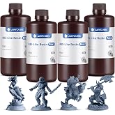 ANYCUBIC ABS-Like Resin Pro 2 Bundle, Upgraded 8K 3D Printer Resin with Enhanced Strength and Toughness, Wide Compatibility for All LCD Resin 3D Printers (4Packs*1kg Grey, 4kg in Total)