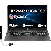 HP 255R Business Laptop 15.6" LCD FHD Display (AMD Ryzen 7 7735U, 16GB DDR5, 512GB PCIe SSD, AMD Radeon, Bluetooth 5.3, WiFi 6, Webcam, HDMI, Win 11 Pro) w/Dockztorm USB Port Expander