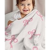 Luxape Bow Blanket Pink Bows Soft Throw Blanket Reversible Premium Cozy Fabric for Best Comfort - for Infant,Toddler,Newborn,Nursery,Girl,Throw,Crib,Stroller,Gift, (Pink Bows, 30x40 in)
