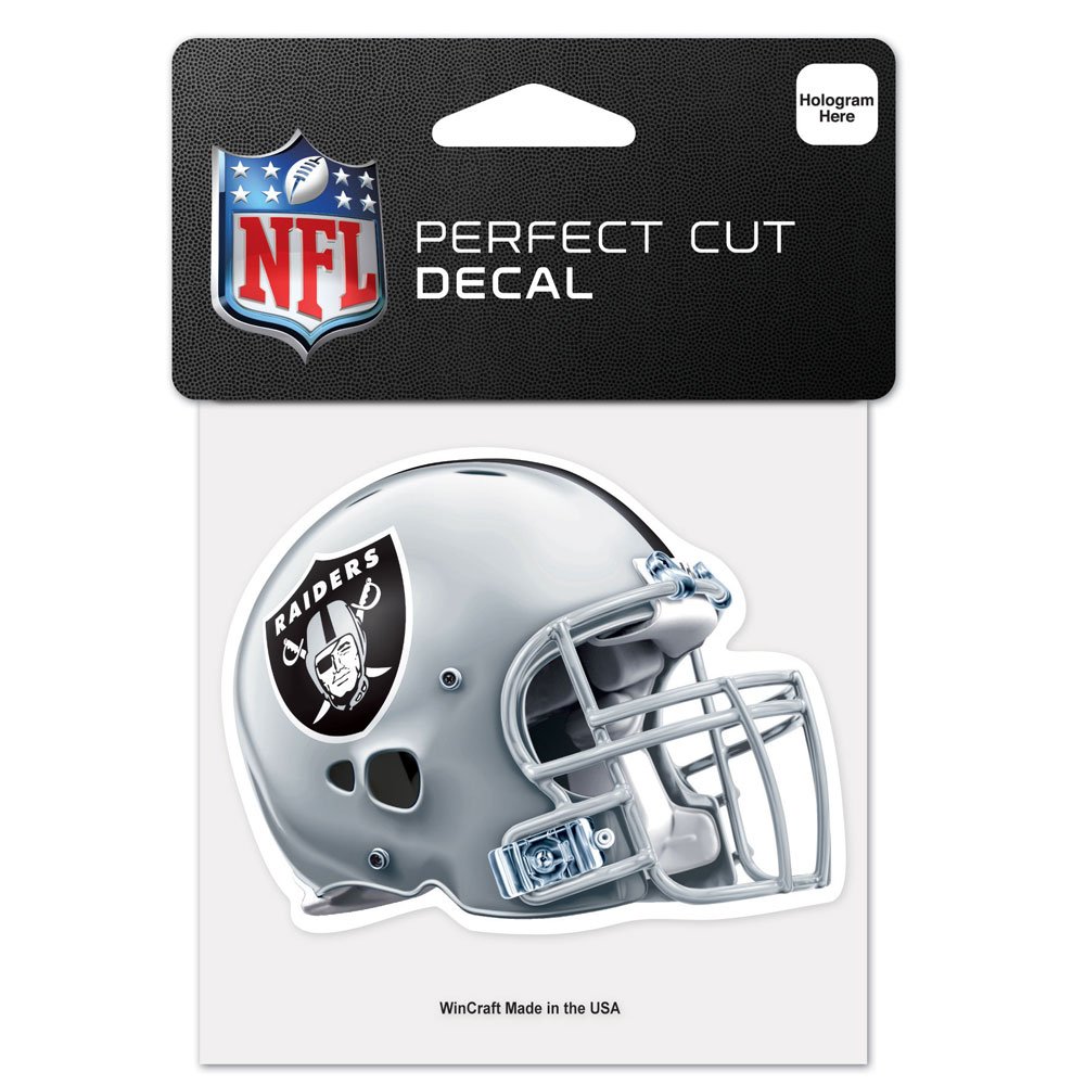 WinCraft NFL Oakland Raiders 95763010 Perfect Cut Color Decal, 4" x 4", Helmet Edition