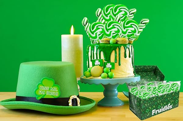 FRUIDLES ST. PATRICK’S DAY SWIRL LOLLIPOPS, PARTY FAVOR BOX, INDIVIDUALLY WRAPPED (24-PACK)