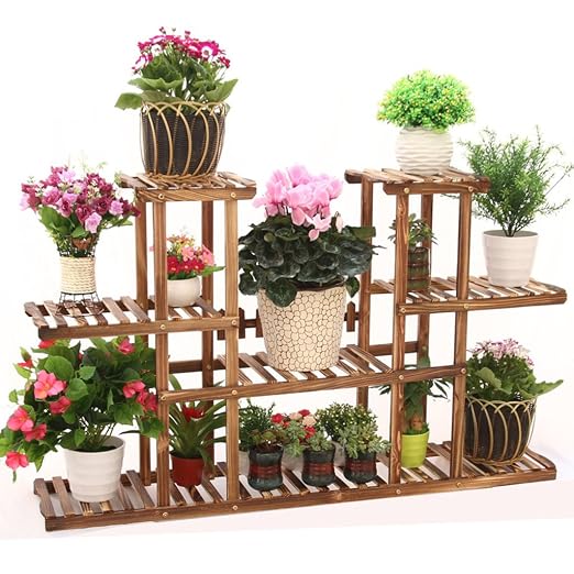 Z Estante de Flores de Madera, Macizo de Madera Marco de Planta de ...