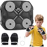 Music Boxing Machine for Adults and Teens, Wall Mounted Bluetooth Smart Boxing Training Equipment with Gloves, Punching Target with Scoring Function Sports Toy, Punching Machine for Office and Gym