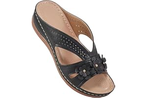 Cathalem Summer Sandals for Women Slip On Dressy Summer Comfortable Slides Sandals Lightweight Memory Foam Platform Shoes