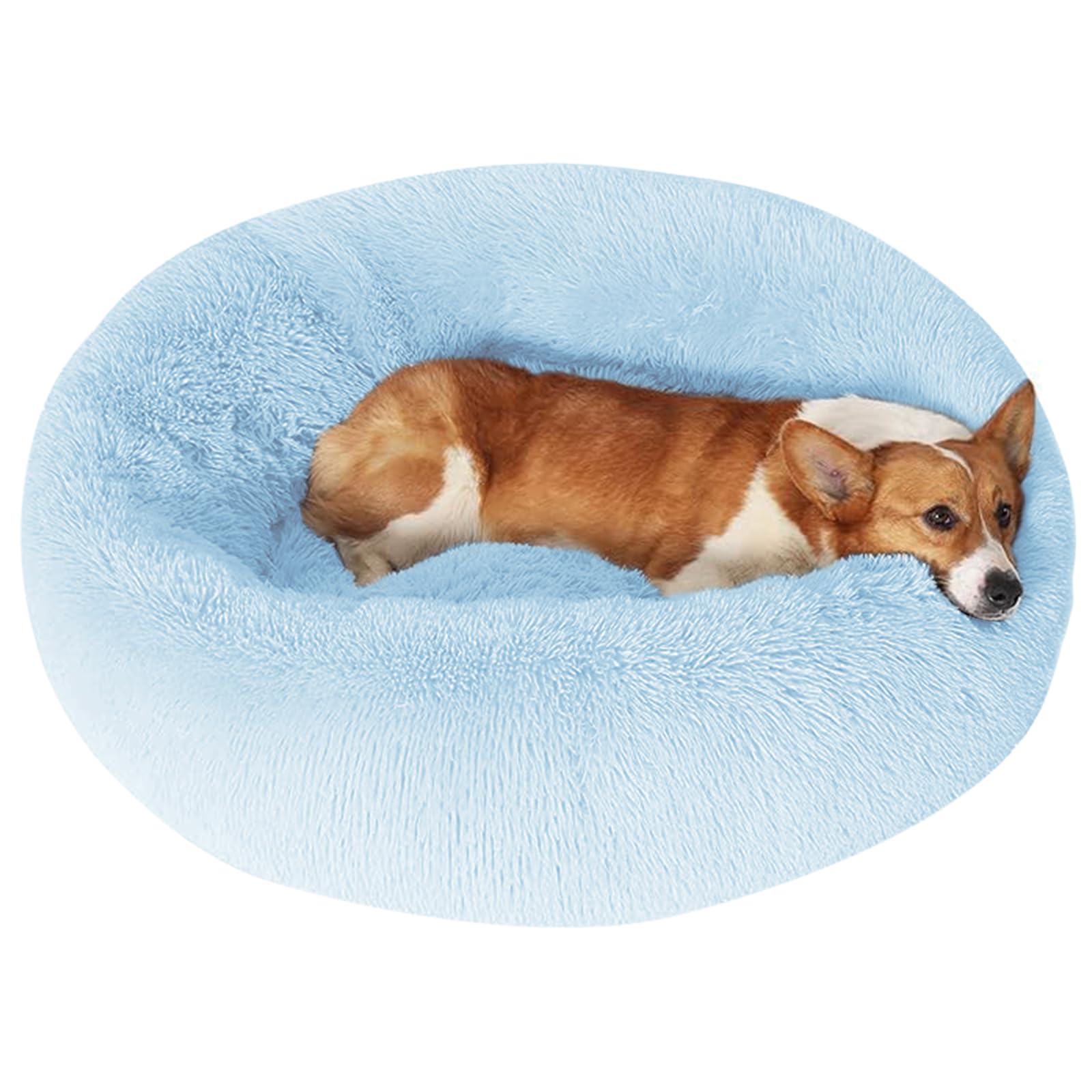 JOLLYVOGUE Dog Bed, Calming Anti-Anxiety Large Dog Bed, Fluffy Donut Cushion for Medium and Large Pets (27"/30"/36") Image