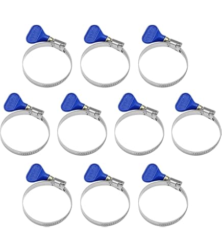 LonESA 15-Pack Stainless Steel Hose Clamps, Adjustable Thumb