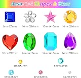 Hoiny 1782pcs Gems Stickers Self Adhesive Rhinestones Crafts Bling view 2